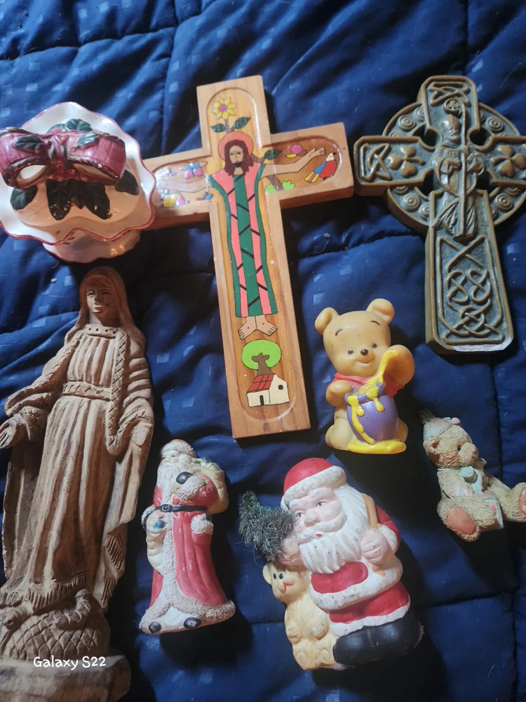 Assorted Religious and Holiday Figurines and Crosses - photo 2