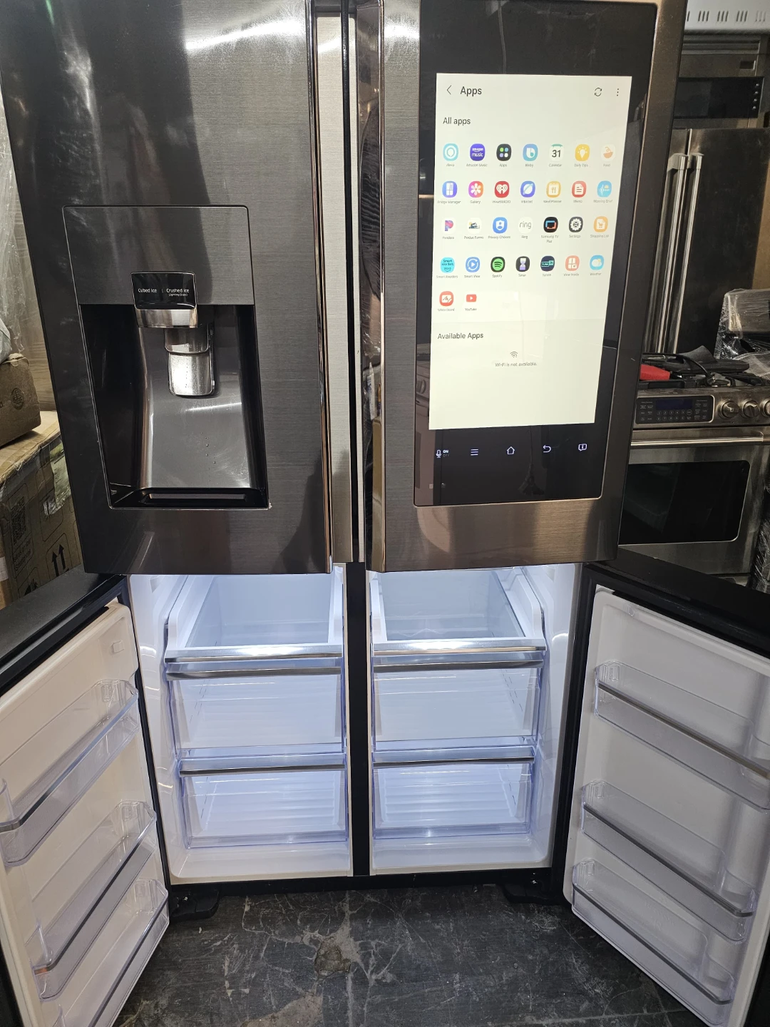 Samsung 36in wide dark Stainless Family Hub Refrigerator