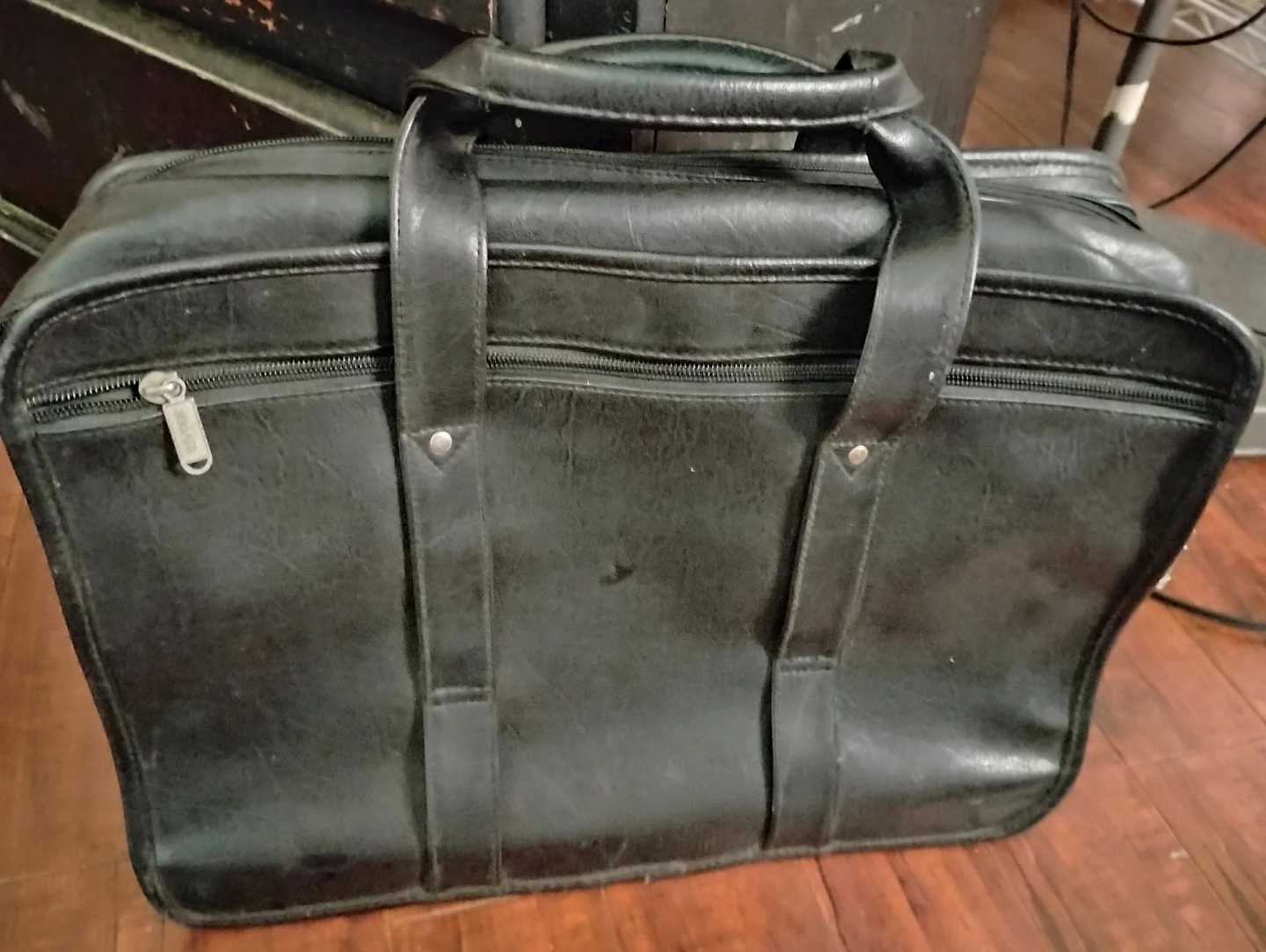 Bugatti Black Leather Briefcase - photo 3