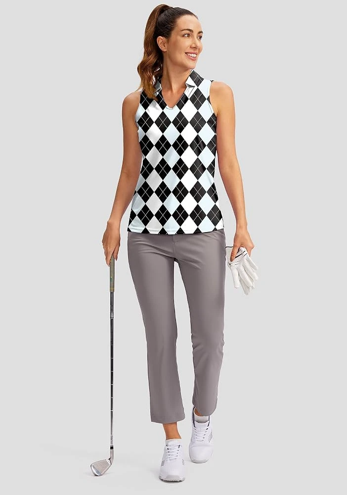 Sleeveless Argyle Golf Polo Shirt Size S - photo 2