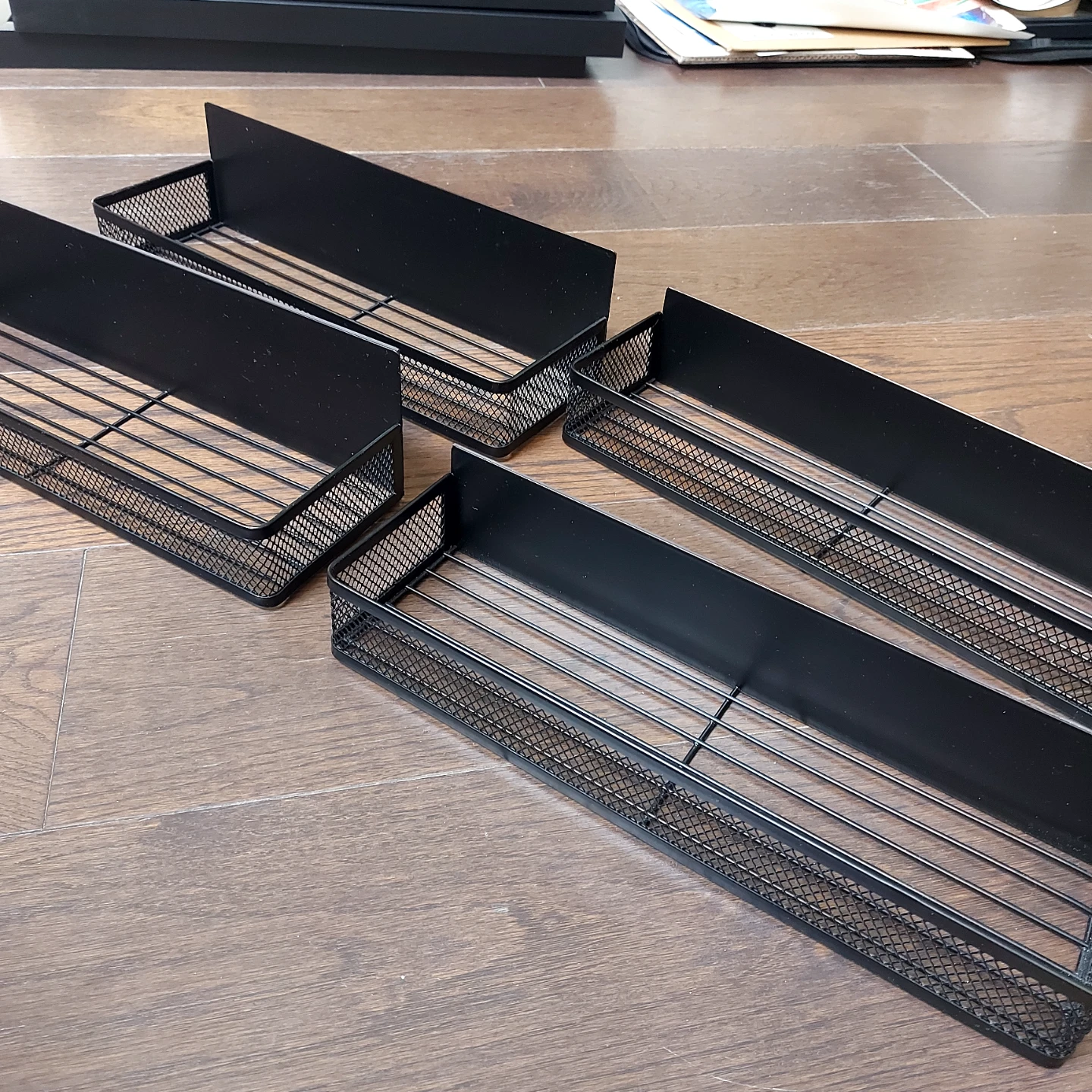 Set of 4 Black metal magnetic organizers