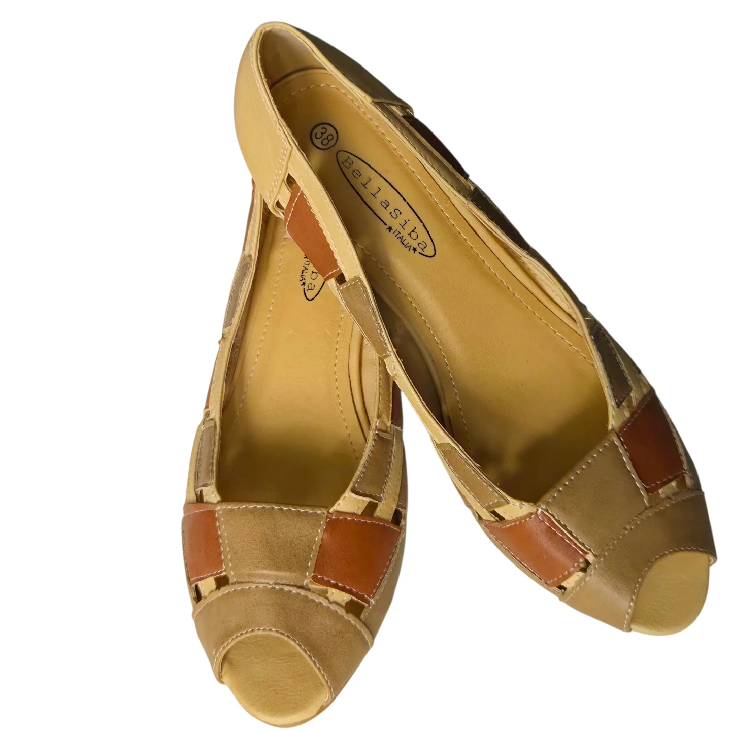 BellaSiba Peep-Toe Flats Size 38