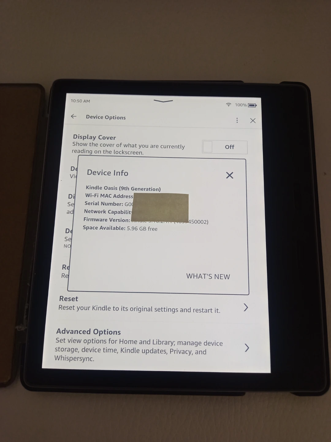 Kindle Oasis (9th Generation) with case & cable - photo 2