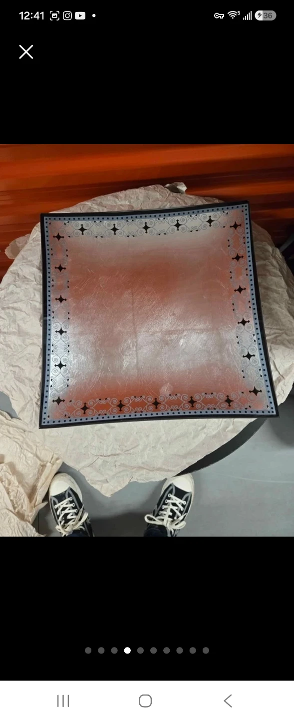 ✨ Vintage Metallic Silver & Copper Art Glass Platter Set - photo 4