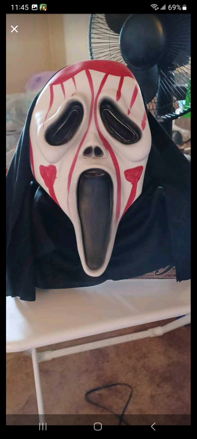 Scary Mask with Red Accents