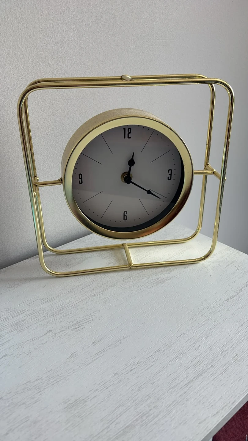 Gold Metal Frame Table Clock - photo 2