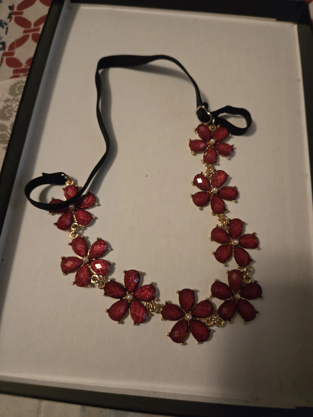 Red Flower Choker Necklace