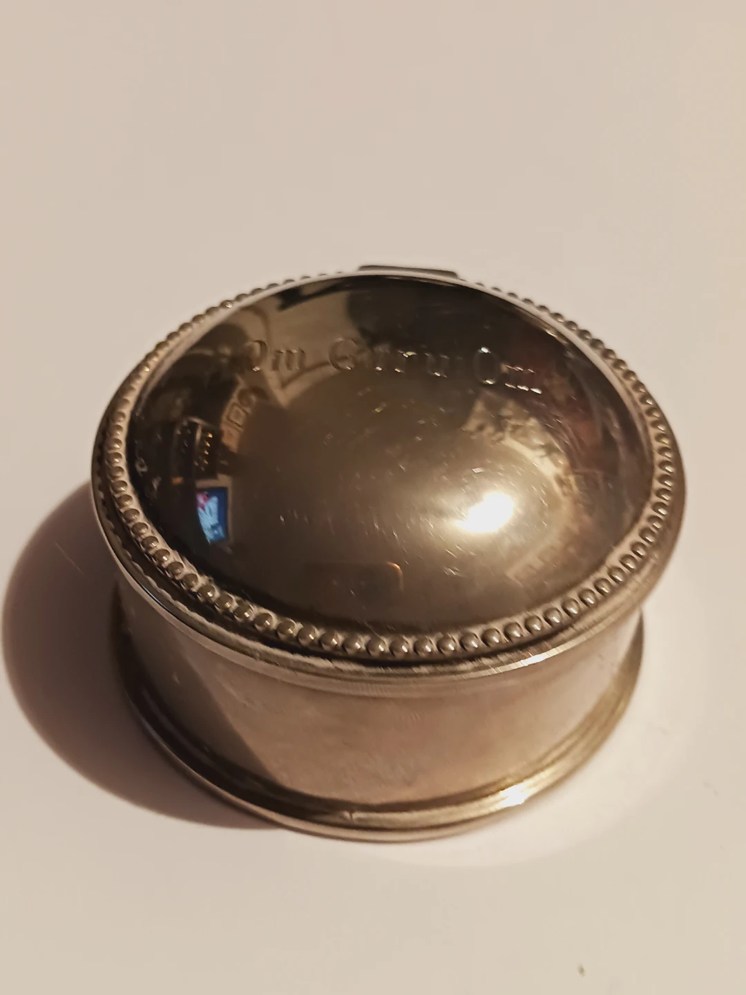 Vintage Silver Tone Hinged Trinket Box/Jewelry Box