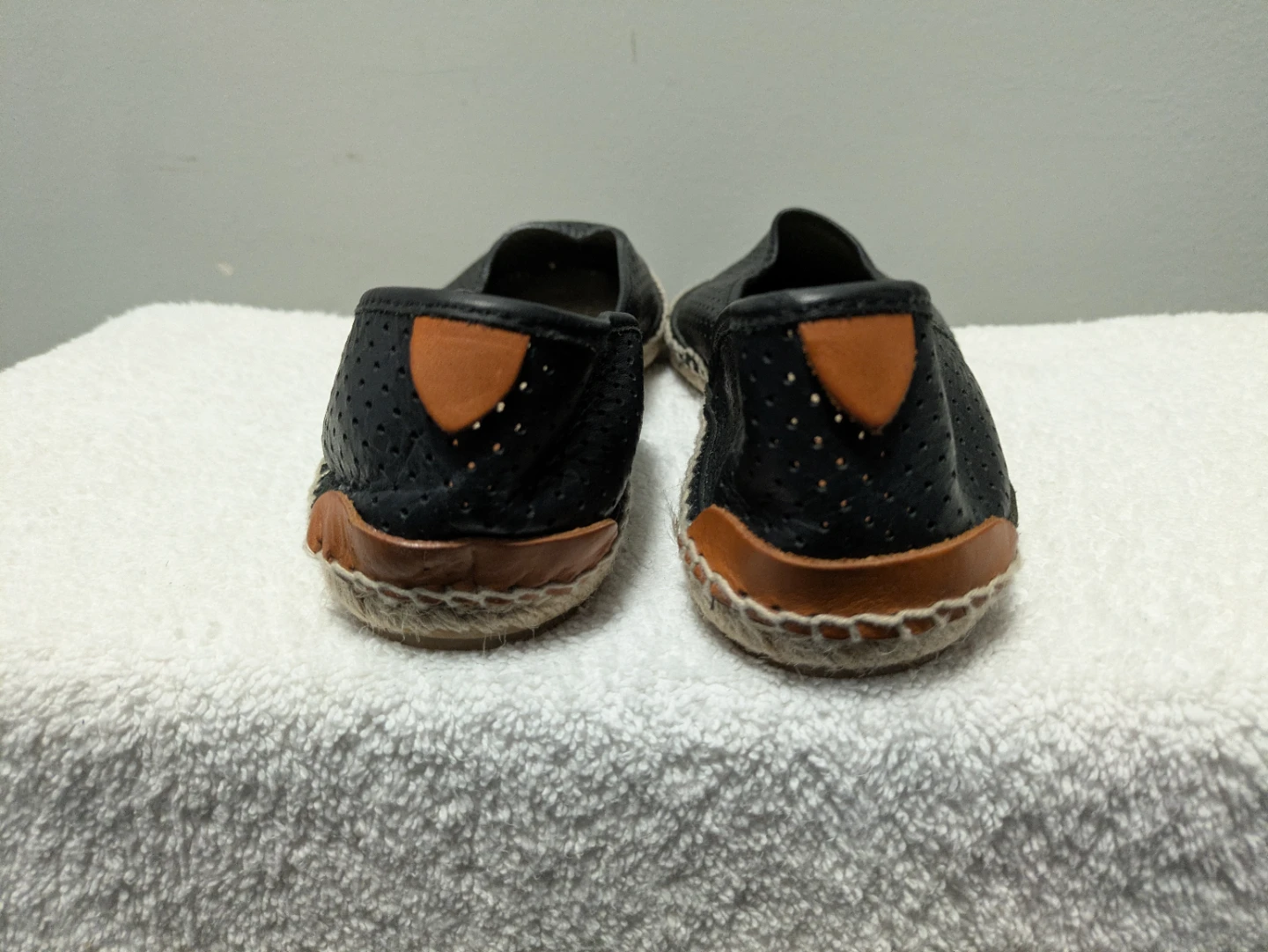 Rag & Bone Black Perforated Leather Espadrille Flats - photo 3