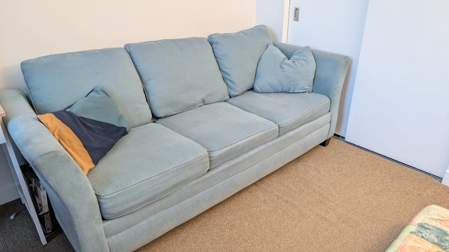 🛋️ Light Blue 3-Seater Sofa Bed (Mattress Included) - photo 5