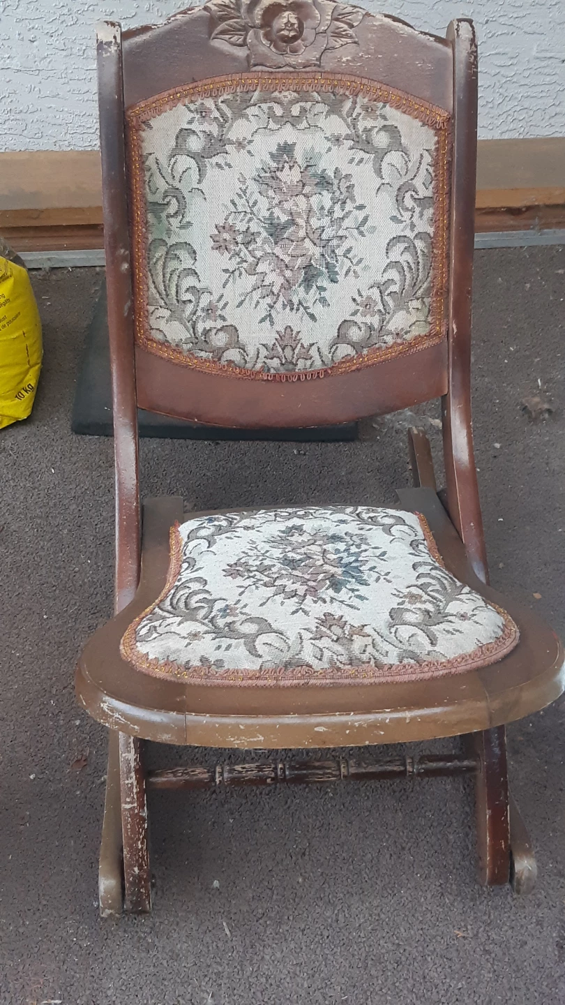 Vintage Floral Upholstered Rocking Chair
