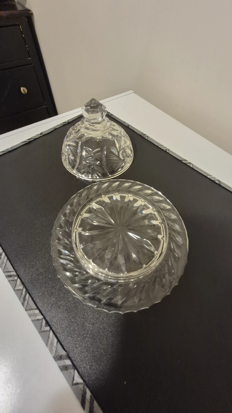 Polonia Hand Cut Lead Crystal Butter Dish - photo 3