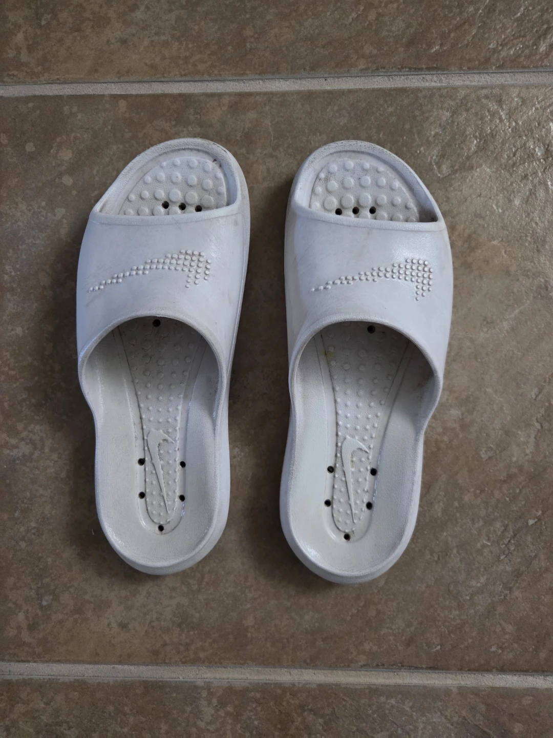 Nike White Slide Sandals