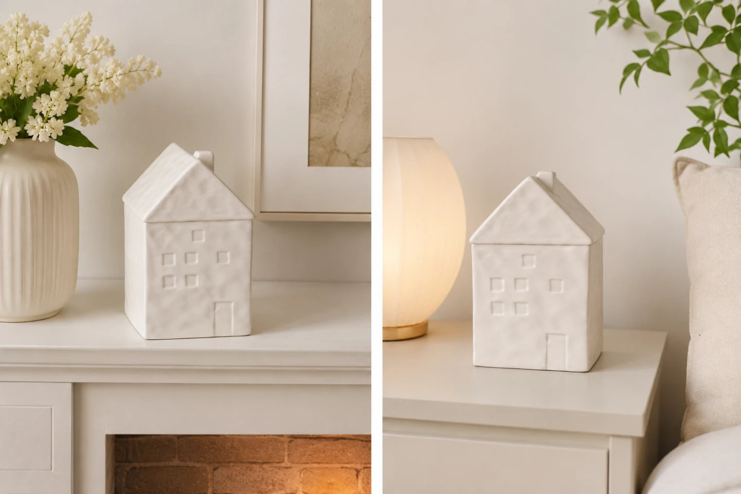 White Ceramic House Trinket Box