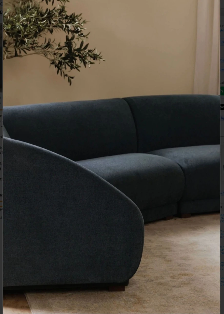 A pair Fraser Modular Armless Chair - Deep Blue - photo 4