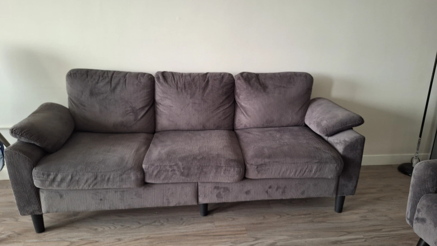 Grey Corduroy Sofa