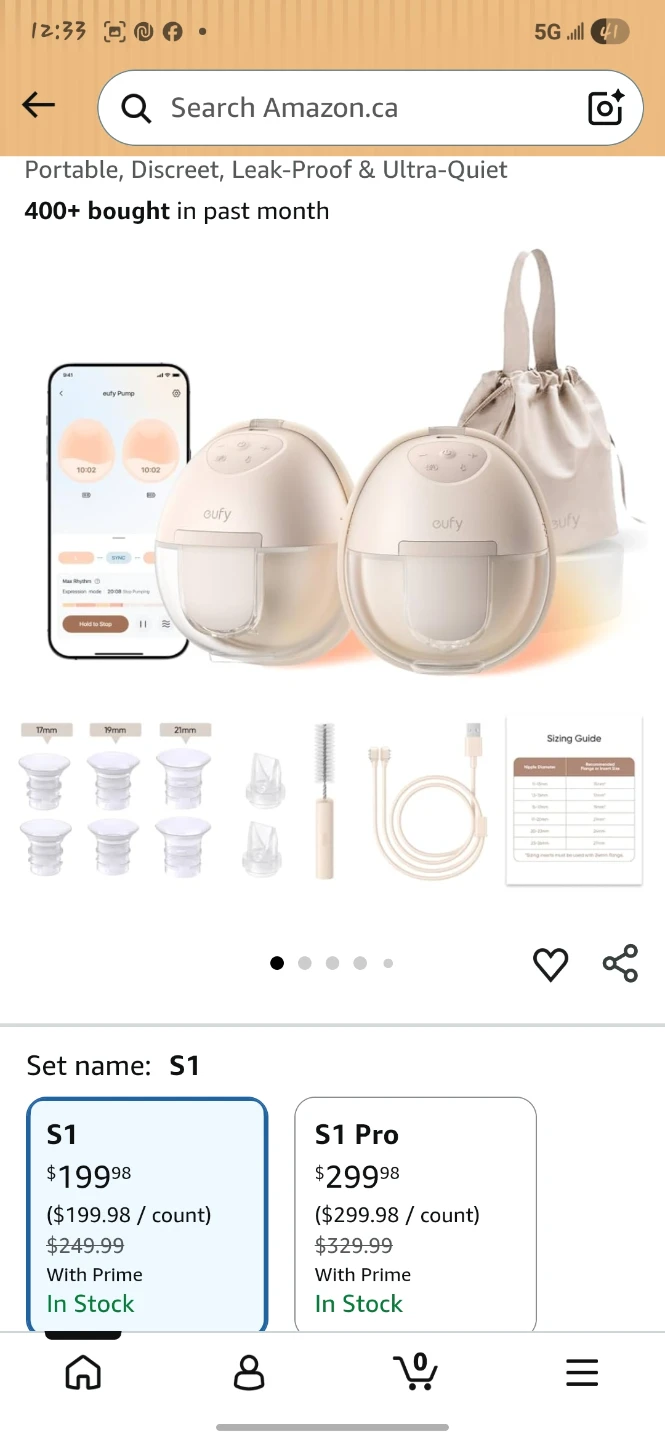 Eufy Wearable Double Electric Breast Pump S1 Pro