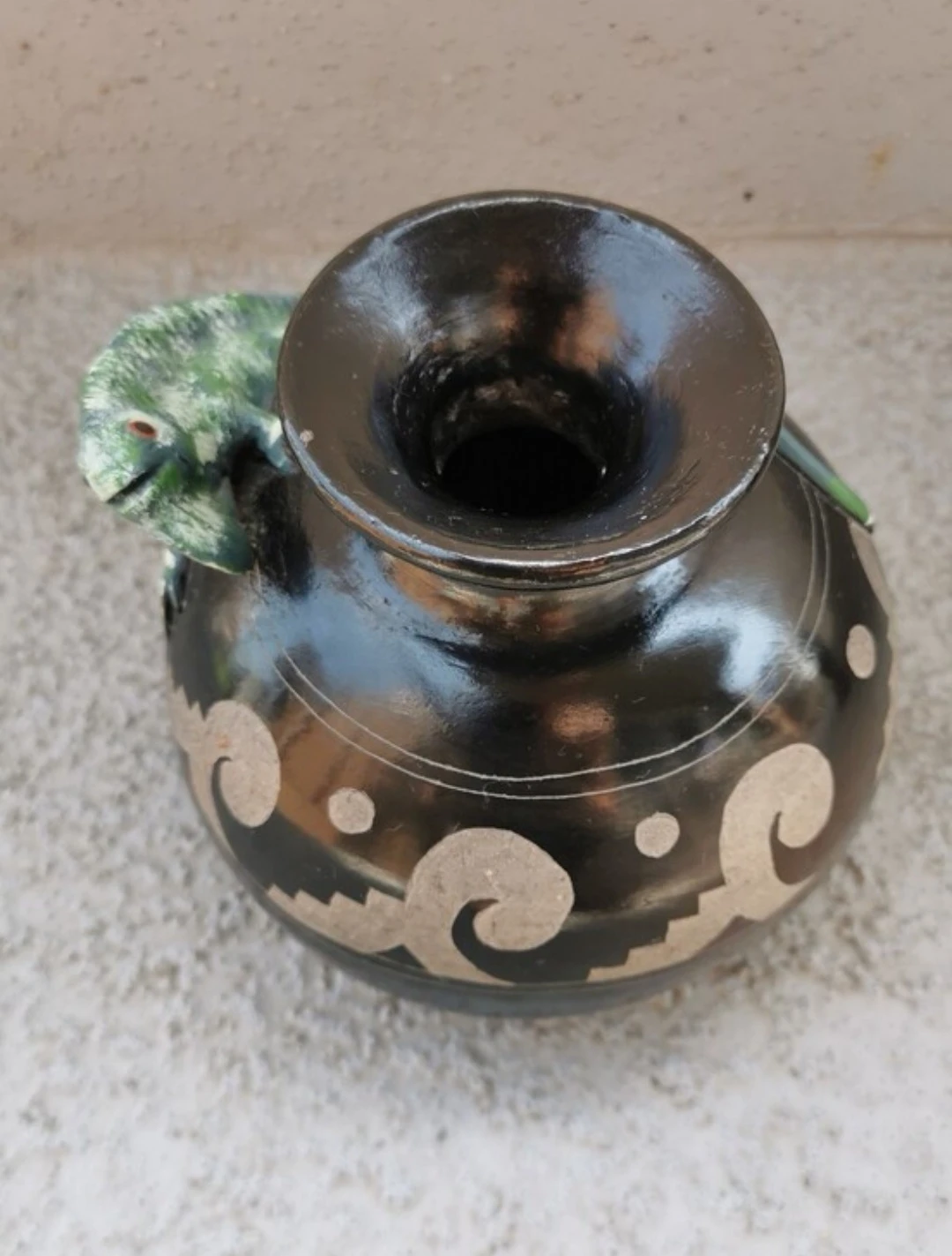 Vintage Mateos Mexico Pottery Vase Iguana Lizard Folk Art - photo 4