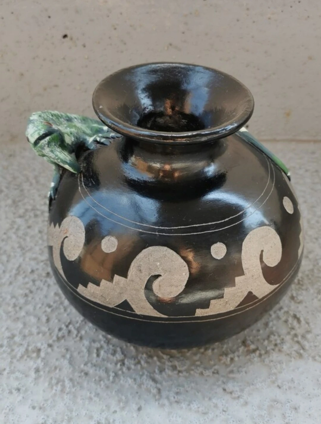 Vintage Mateos Mexico Pottery Vase Iguana Lizard Folk Art - photo 5