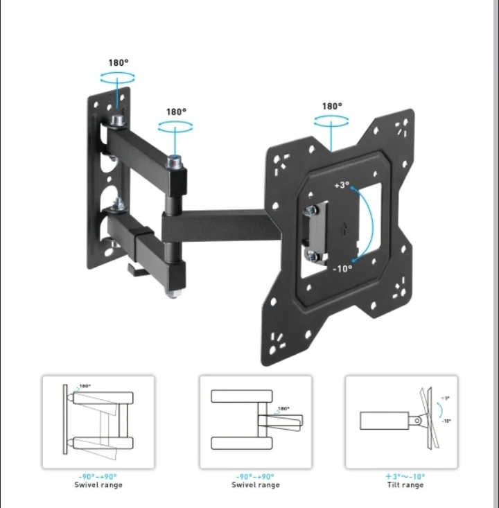 (BRAND NEW) Full Motion Adjustable TV Wall Mount for 23-43" Tvs - photo 5