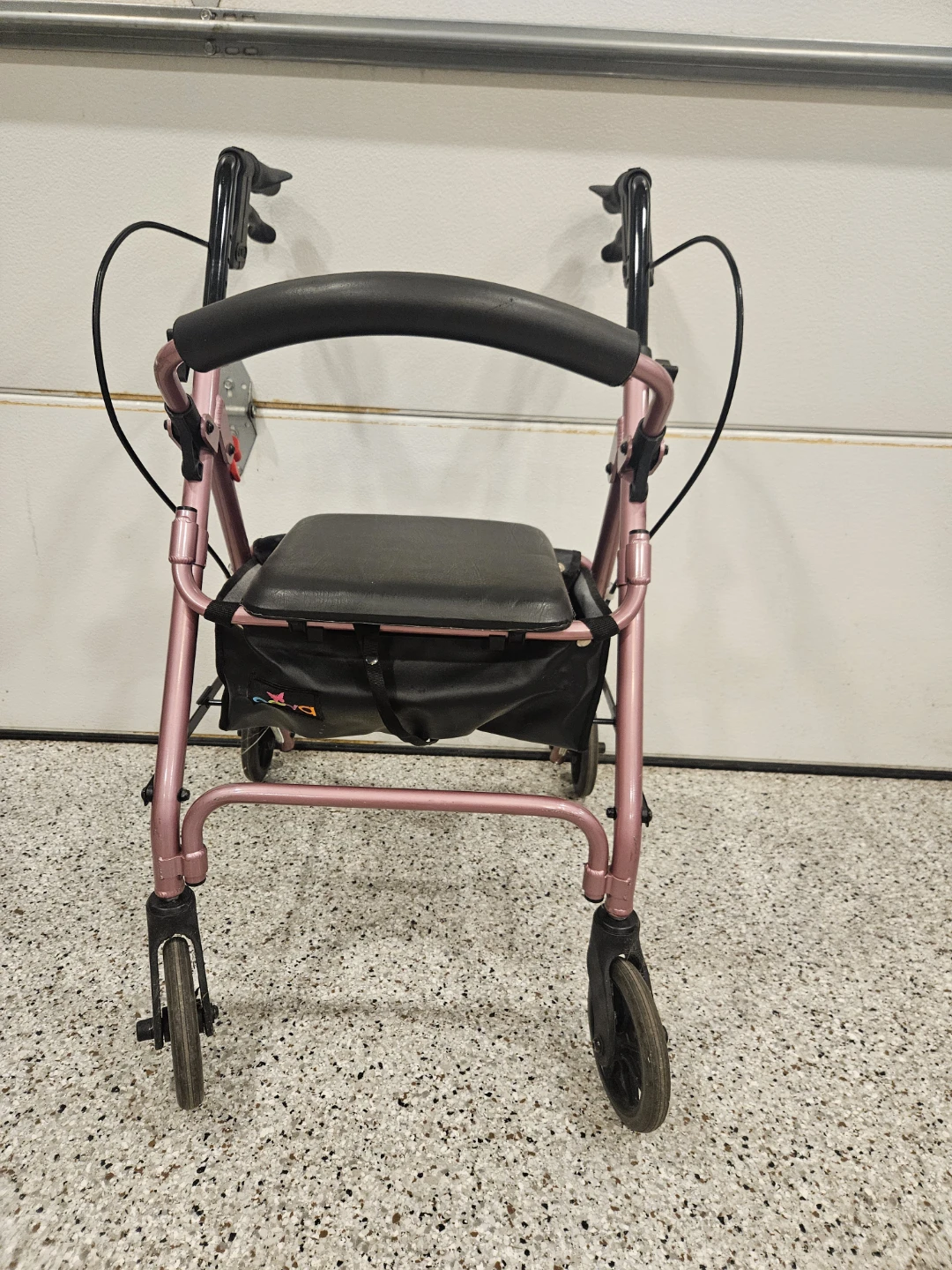Pink Rollator Walker with Seat and Bag - photo 2