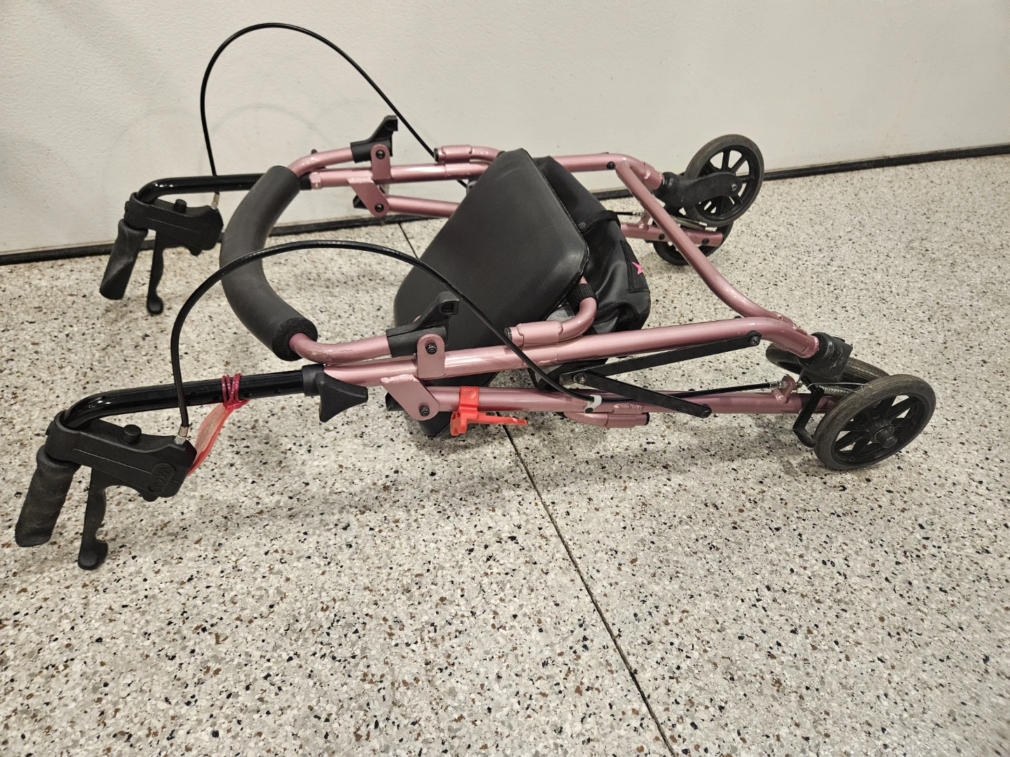 Pink Rollator Walker with Seat and Bag - photo 3