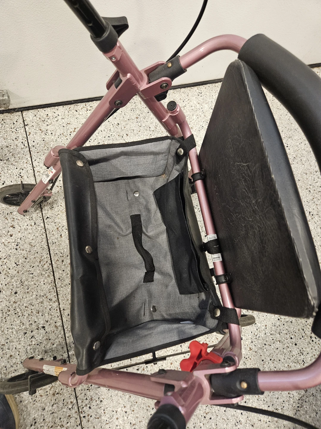 Pink Rollator Walker with Seat and Bag - photo 4