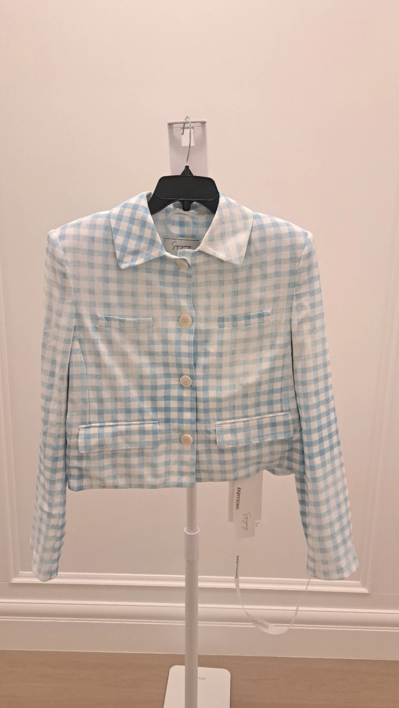 Blue and White Top and Pants Set