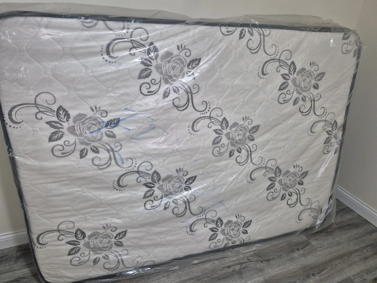 White and Gray Rose Pattern Mattress