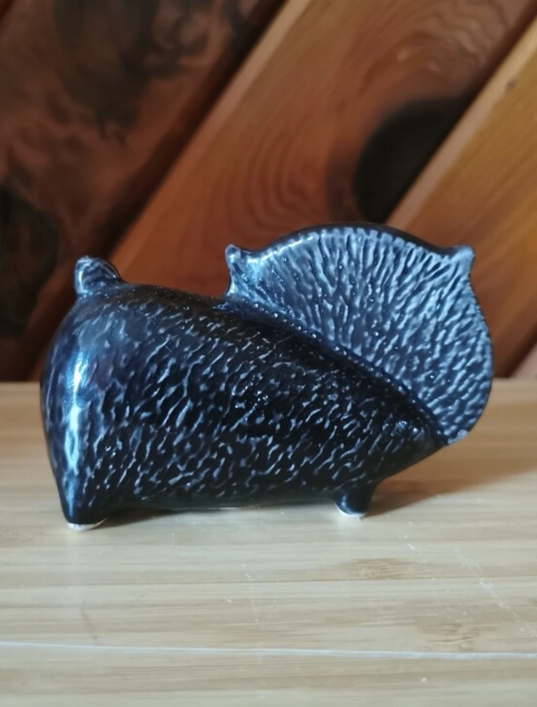Vintage Mid-Century Hand-Painted Black Ceramic Cat Figurine - photo 4