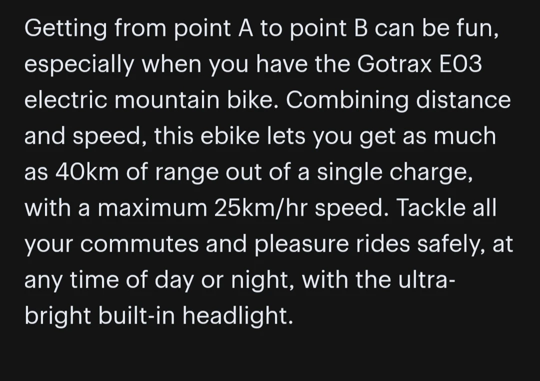 Gotrax E03 Electric Mountain Bike - photo 4