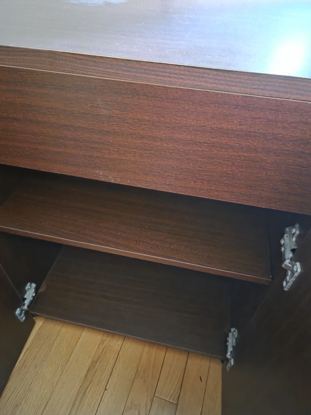 Dark Wood Drinks Cabinet with Shelves and Racks - photo 2