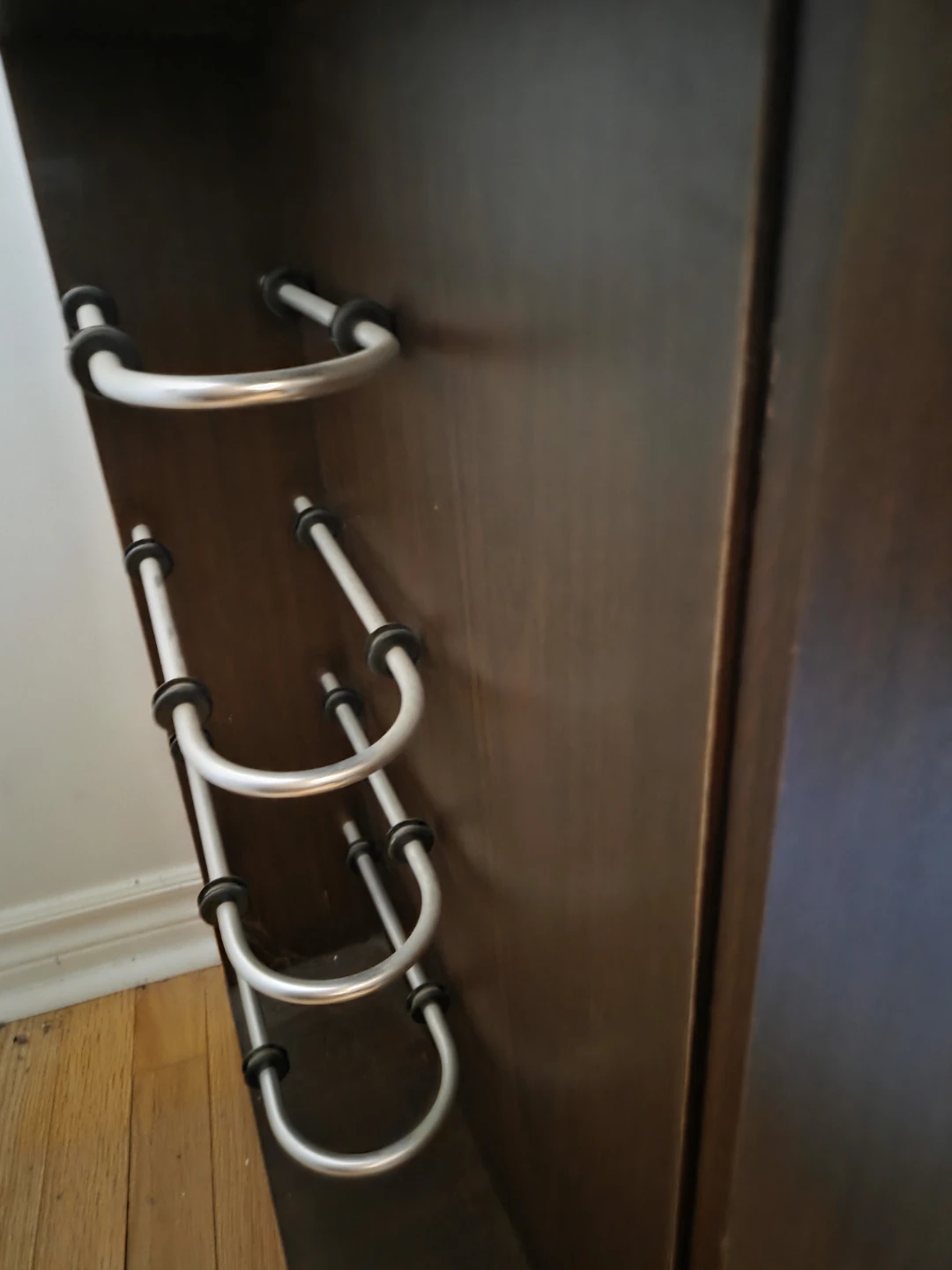 Dark Wood Drinks Cabinet with Shelves and Racks - photo 3