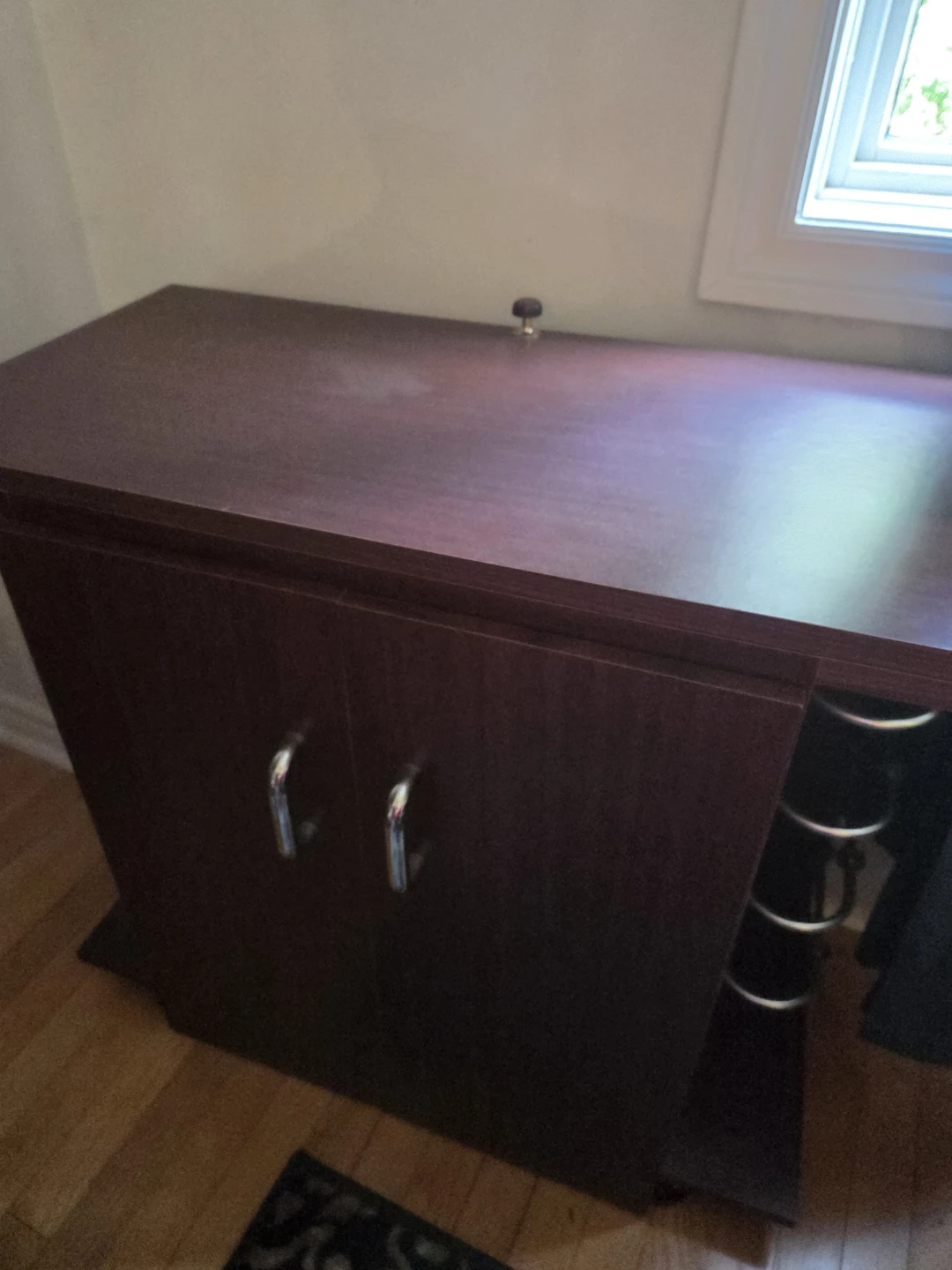 Dark Wood Drinks Cabinet with Shelves and Racks - photo 5