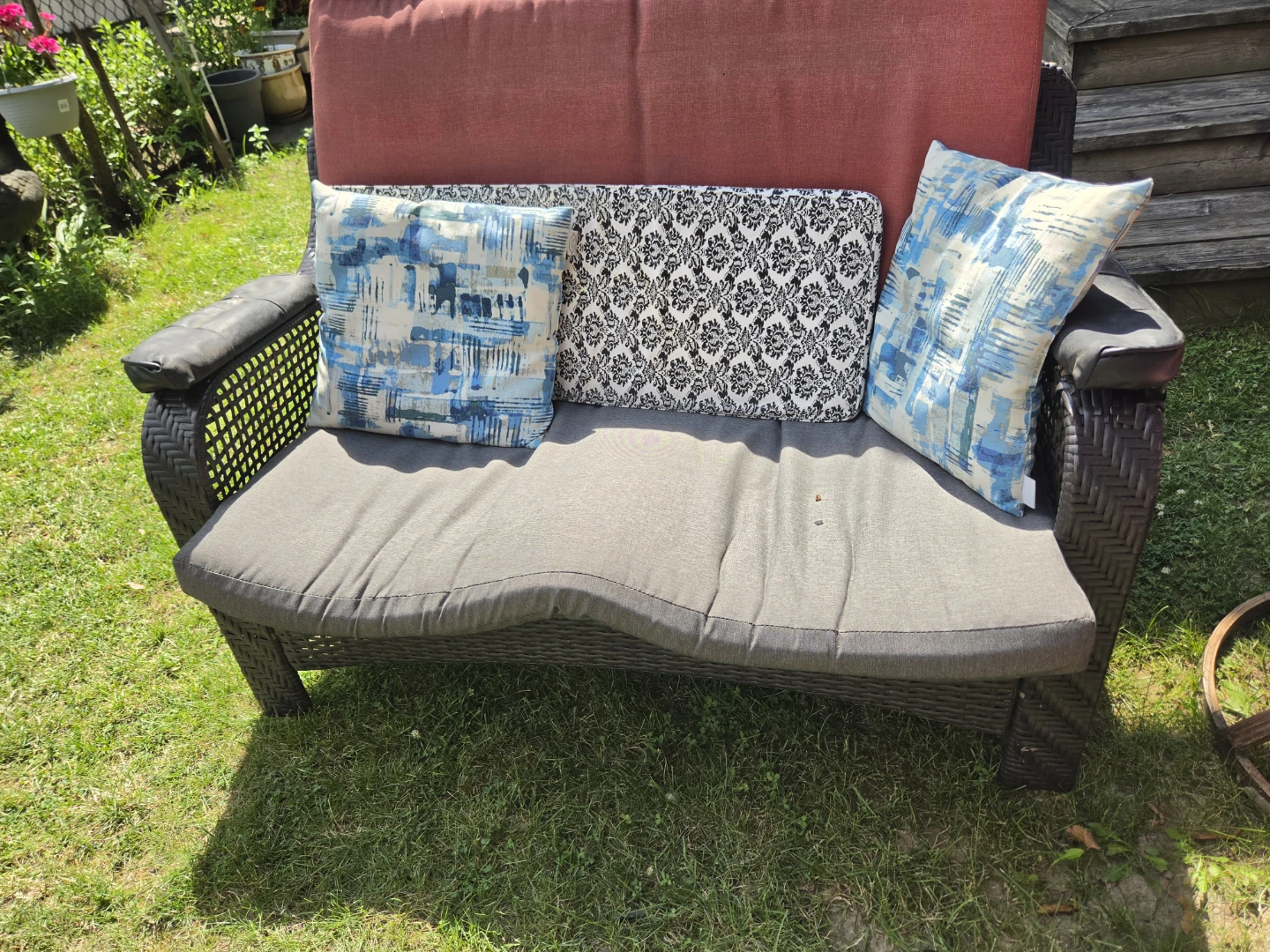 Wicker Loveseat with Cushions