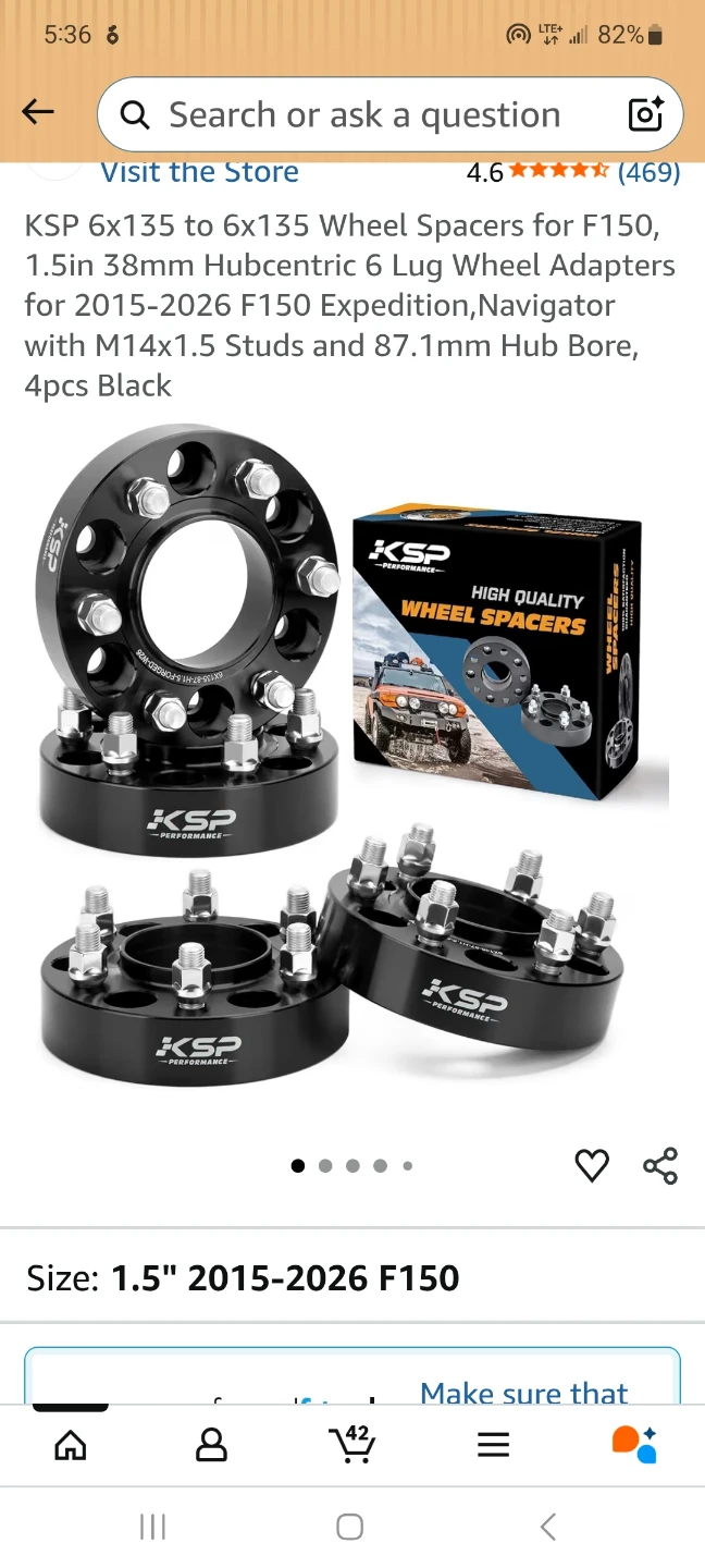 KSP Performance 4-Piece Wheel Spacers - 1.5"