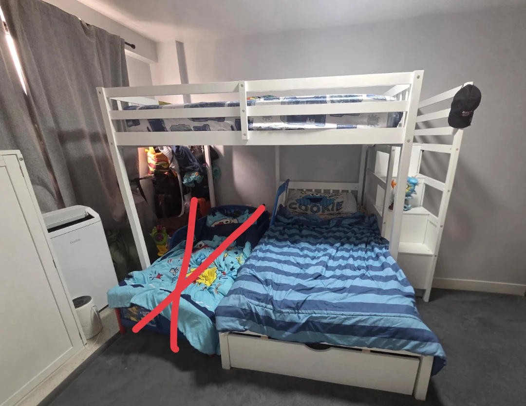 Full over twin loft bed with stairs, storage and TV - photo 3