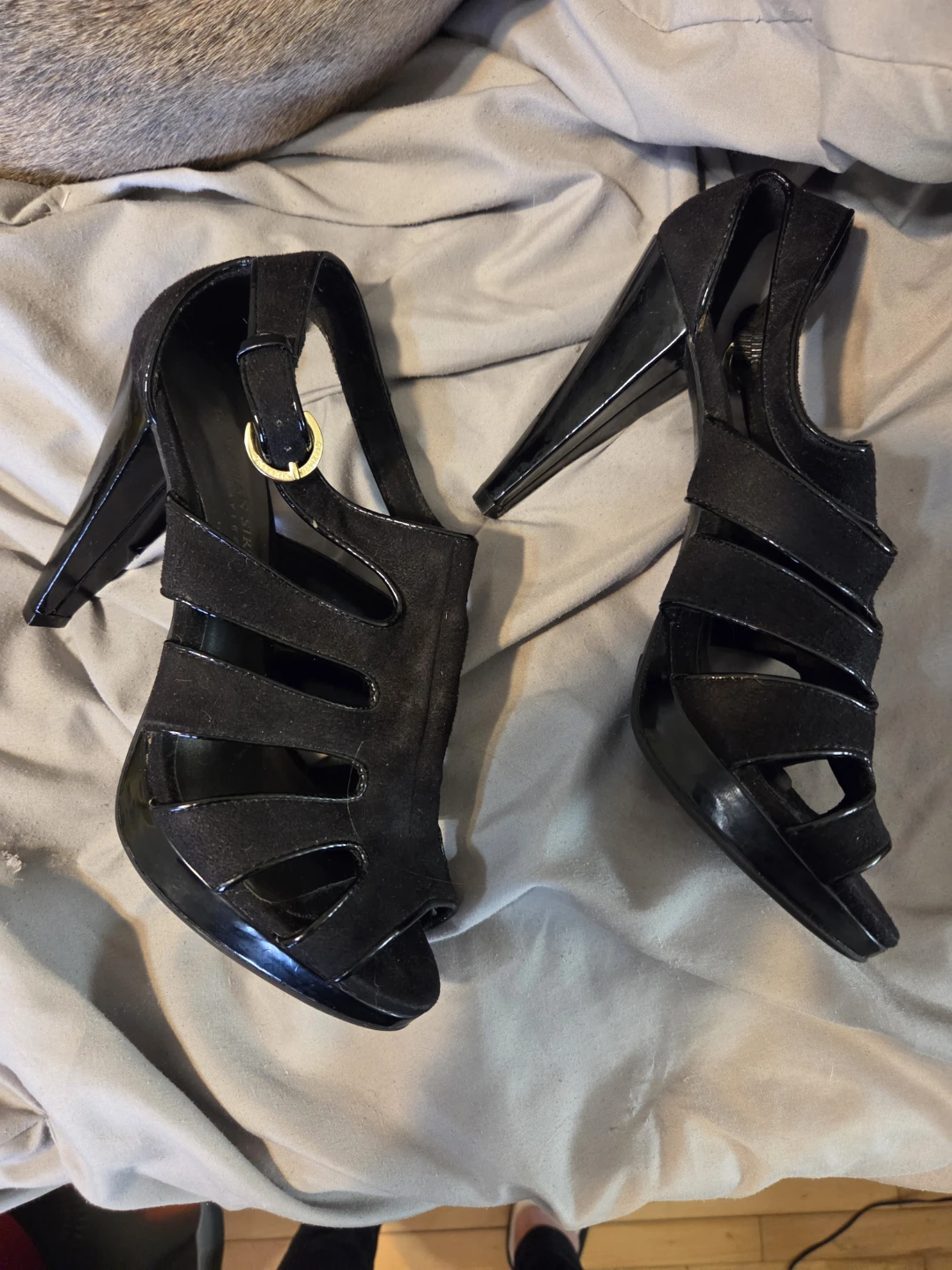 Christian Siriano Black Strappy Heels