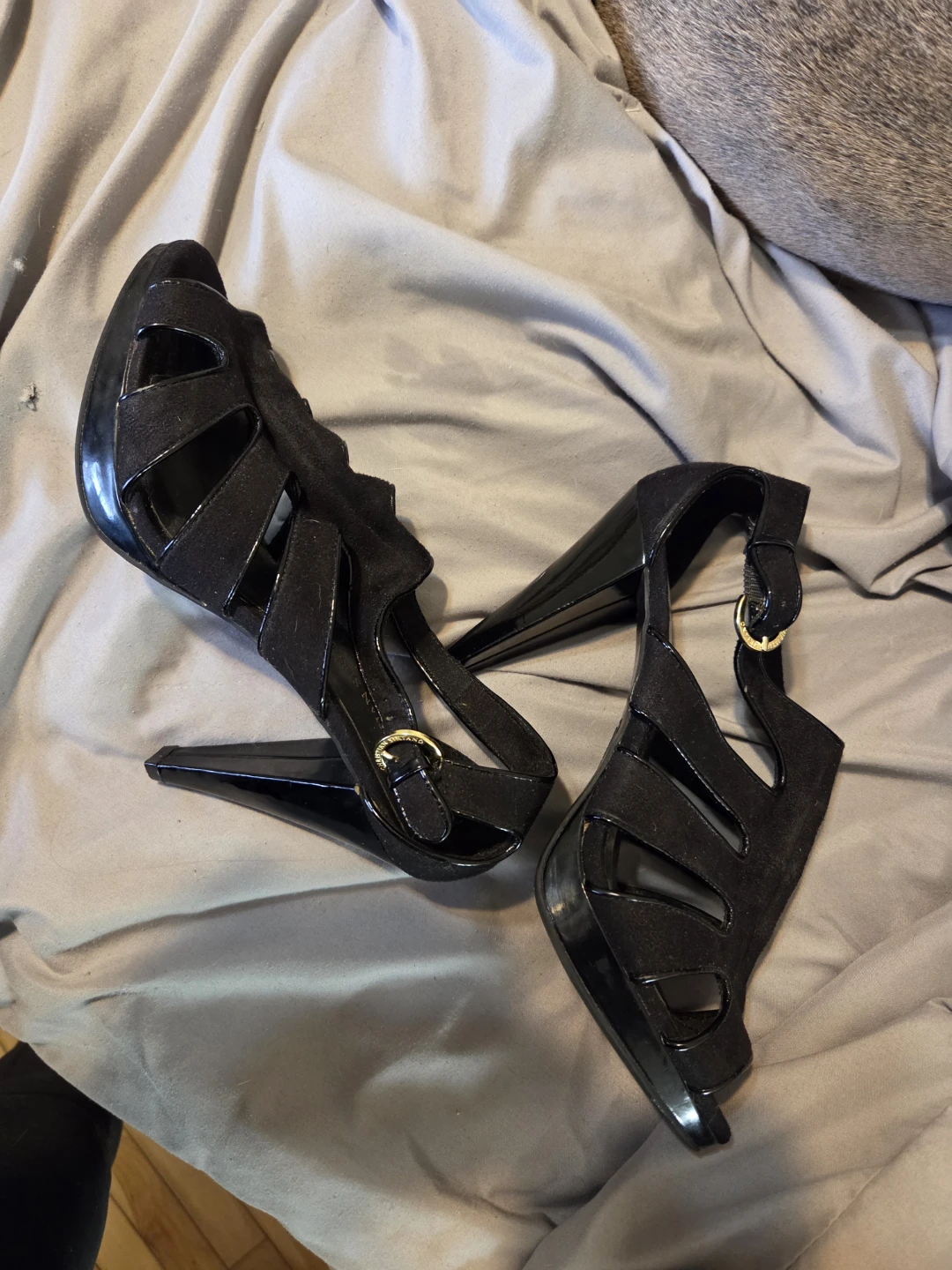Christian Siriano Black Strappy Heels - photo 2