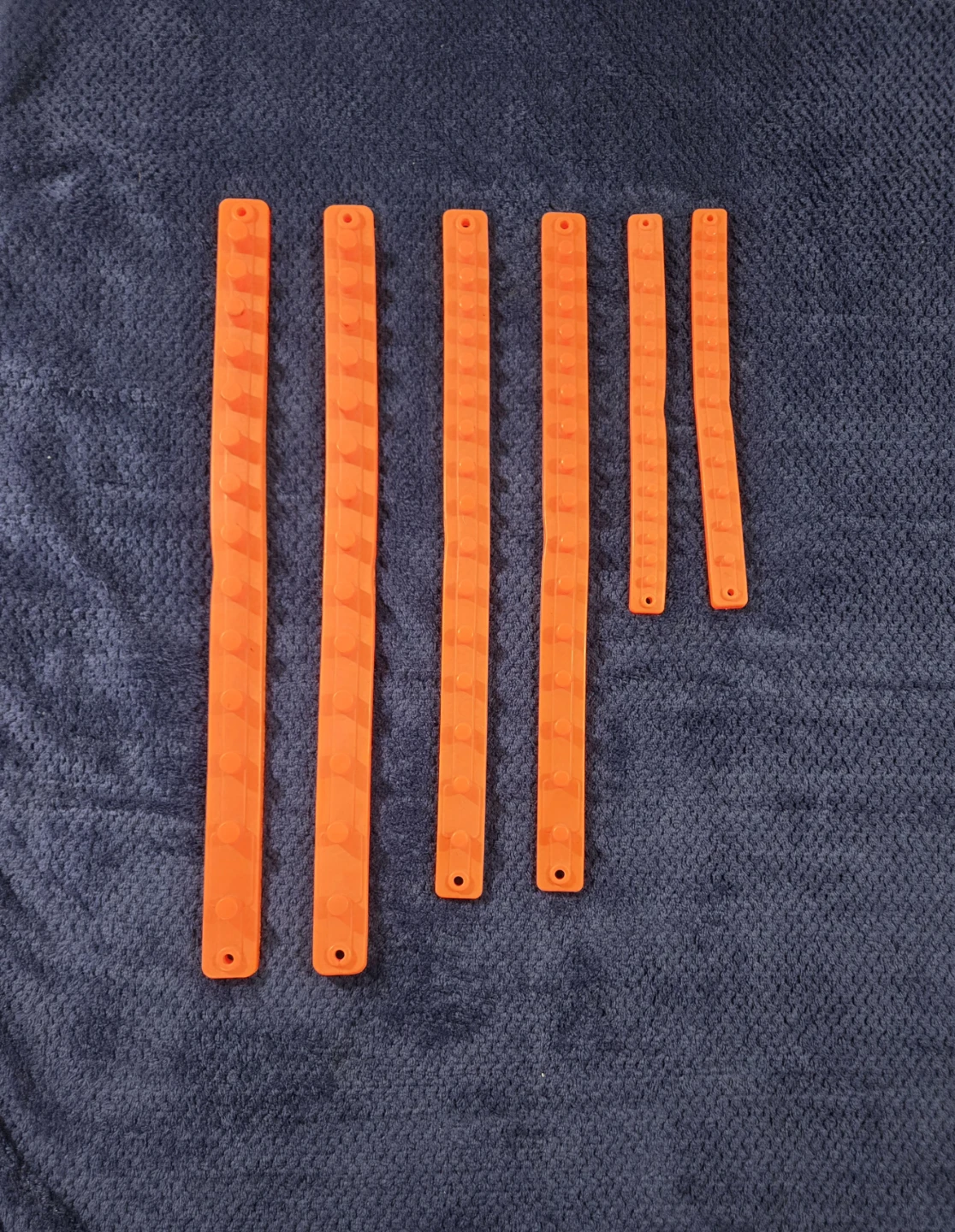 Orange Plastic Socket Organizer Rails (Set of 6)