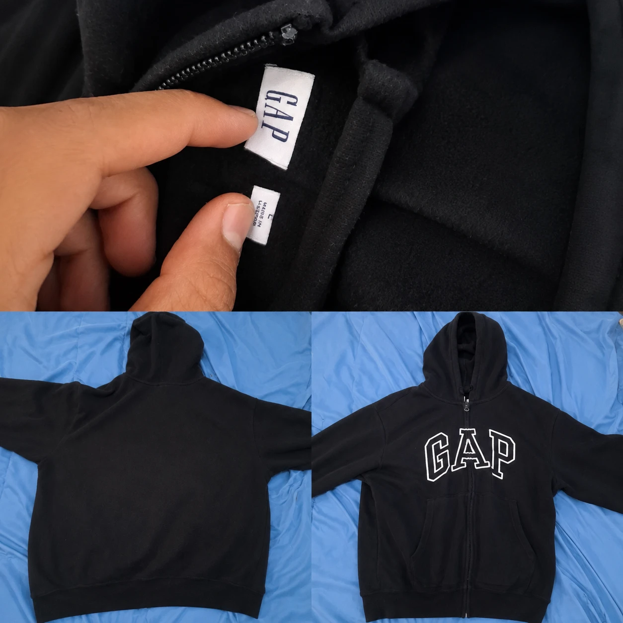 Gap Black Zip-Up Hoodie