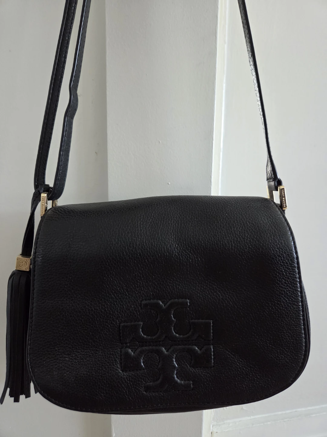 Tory Burch Black Leather Kira Chevron Small Flap Bag - photo 4