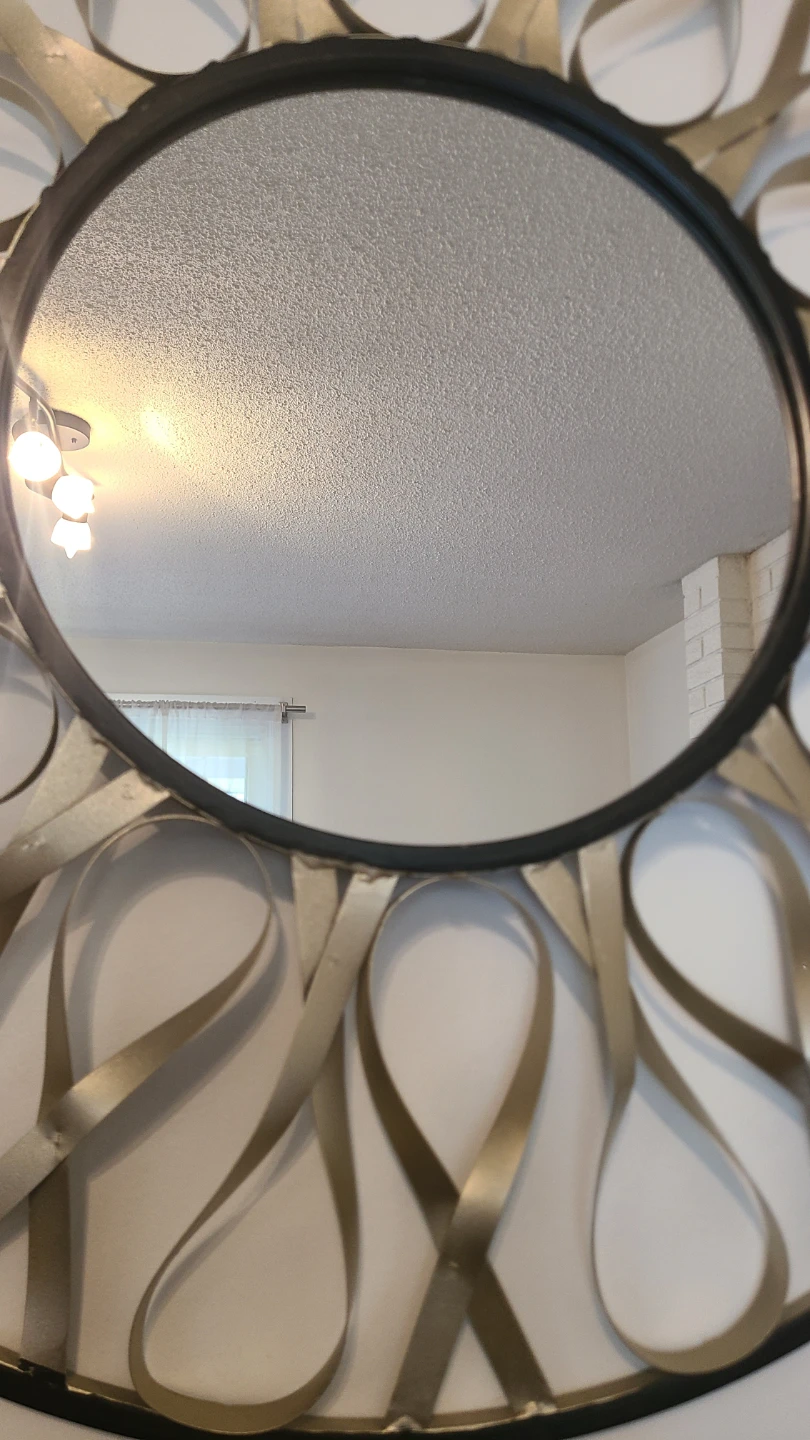 Round Decorative Metal Wall Mirror - photo 2