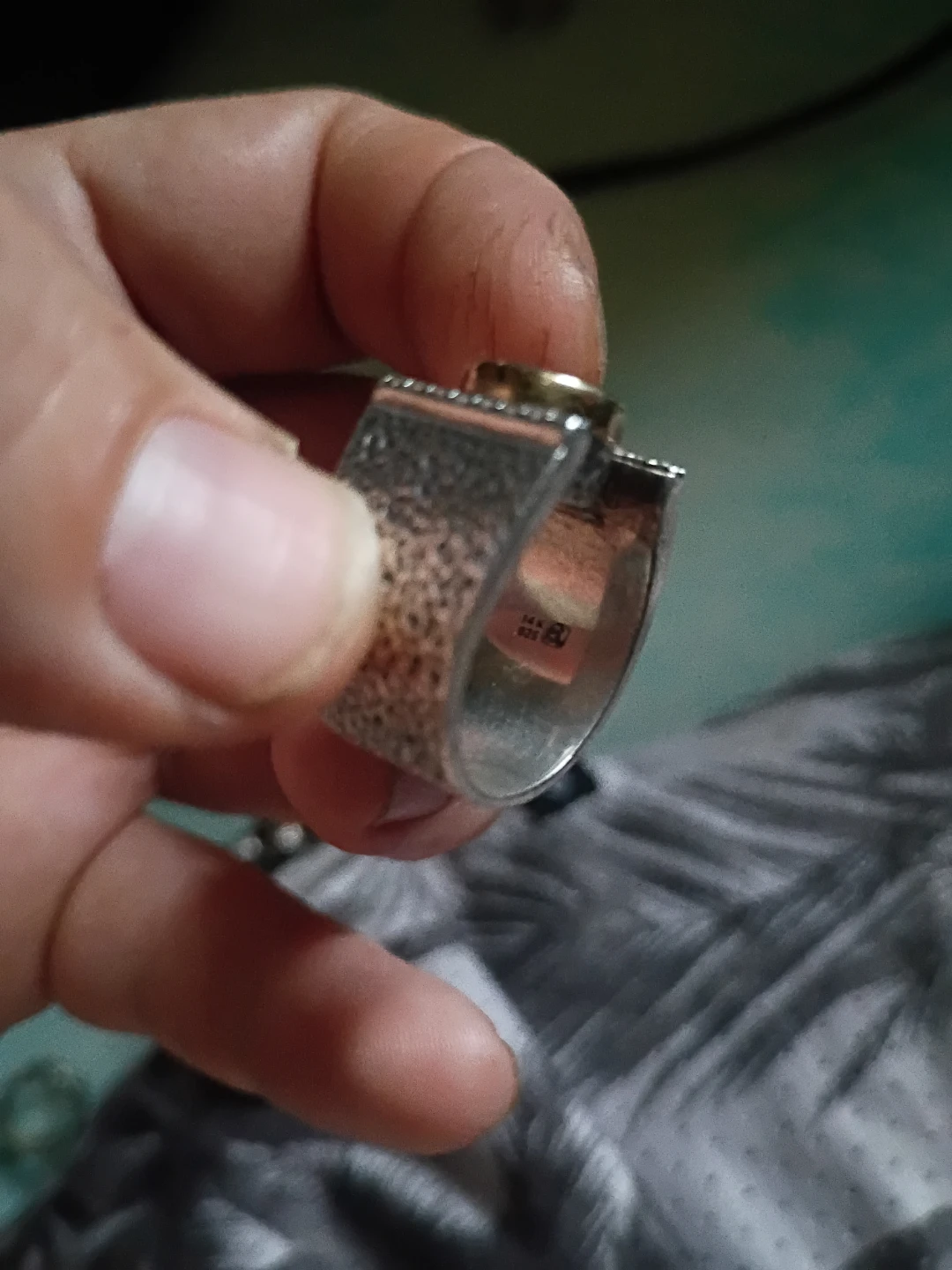 14k / 925 Ring with Stone and Crystals - photo 2
