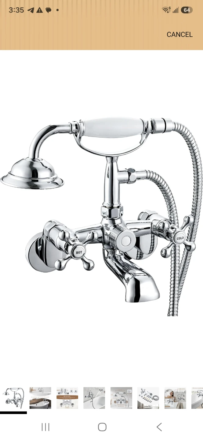 Chrome Tub Faucet with Handheld Shower