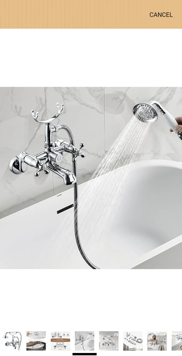Chrome Tub Faucet with Handheld Shower - photo 4