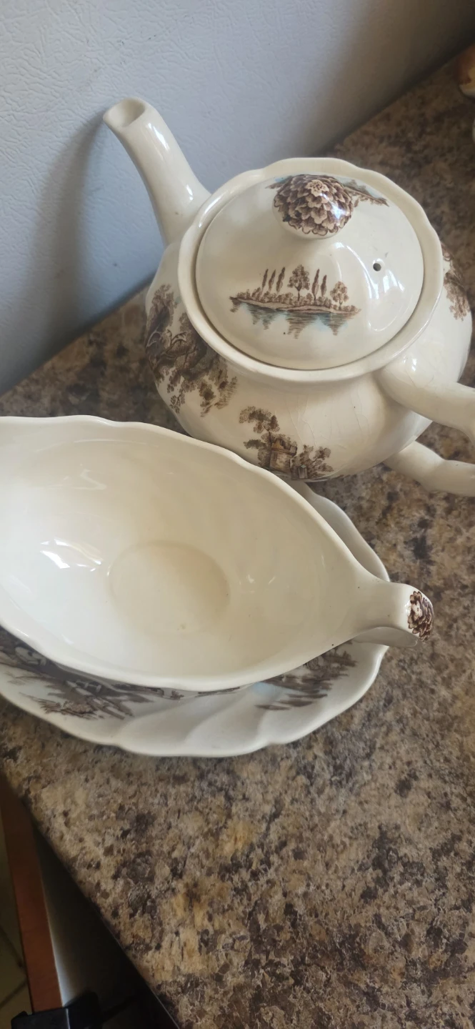 Johnson Bros. "The Old Mill" Gravy Boat and Saucer Set - photo 5