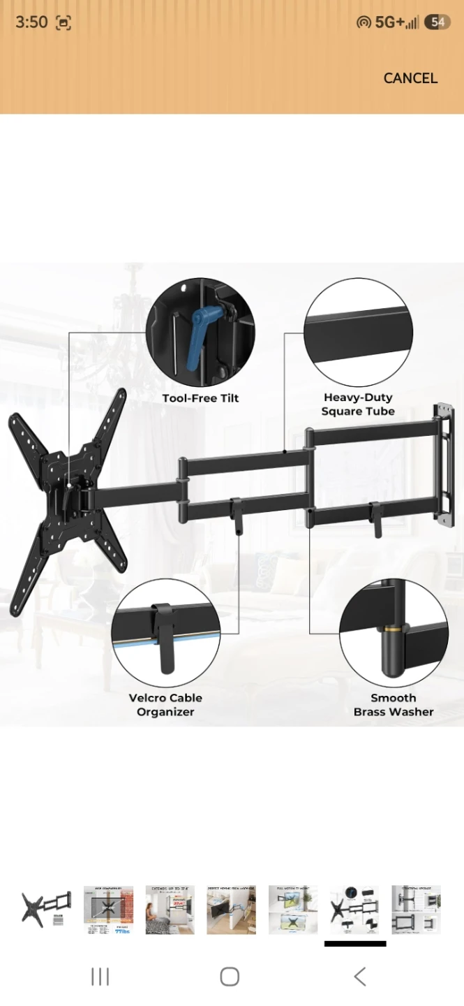BONTEC TV Wall Mount for 26–65in TV (Long Extension) - photo 3