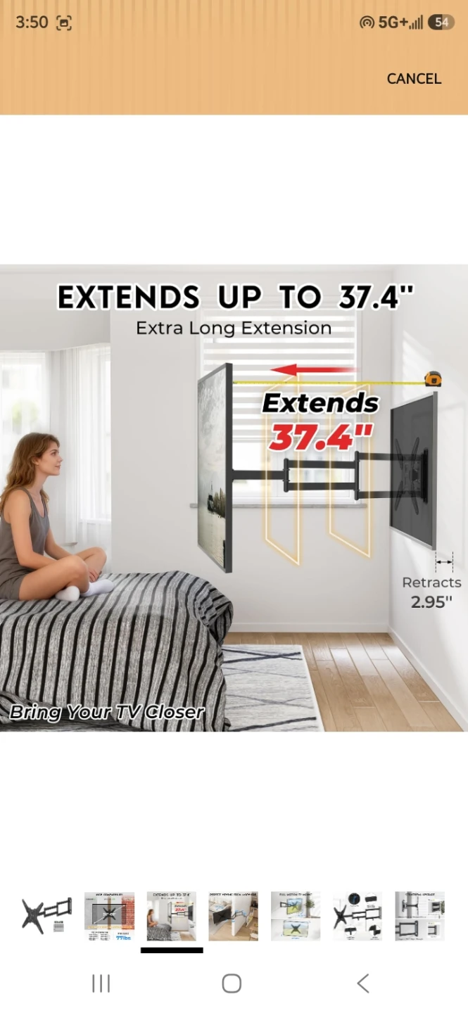 BONTEC TV Wall Mount for 26–65in TV (Long Extension) - photo 4