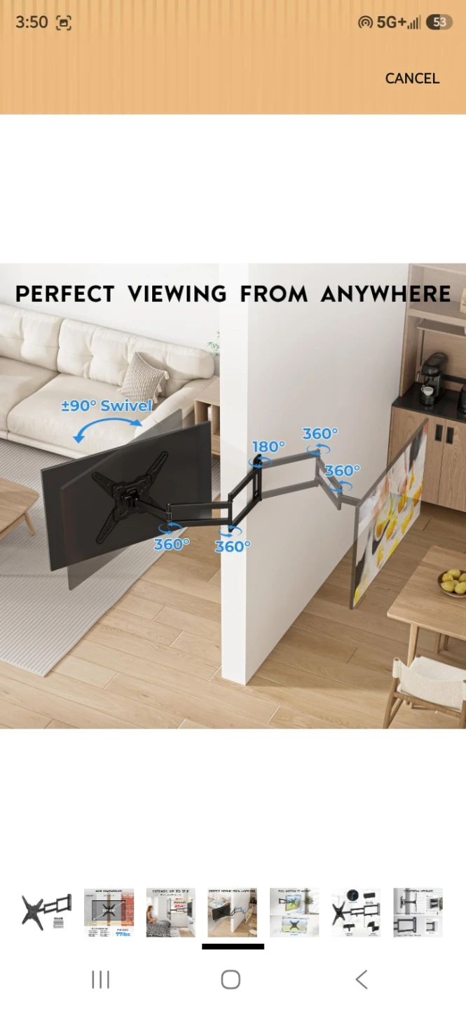 BONTEC TV Wall Mount for 26–65in TV (Long Extension) - photo 5